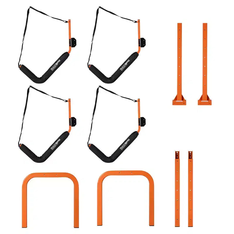 Estante de almacenamiento para kayaks - Dos soportes para kayak independientes de 53 1/8 pulgadas con doble brazo y correas ajustables - Sostiene 2 canoas, SUP, tablas de paddle surf de RAD Sportz