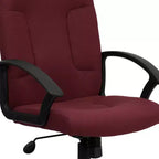 Silla de oficina ejecutiva giratoria de tela de respaldo medio Emma y Oliver con brazos de nylon
