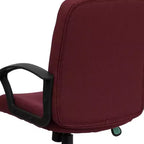 Silla de oficina ejecutiva giratoria de tela de respaldo medio Emma y Oliver con brazos de nylon