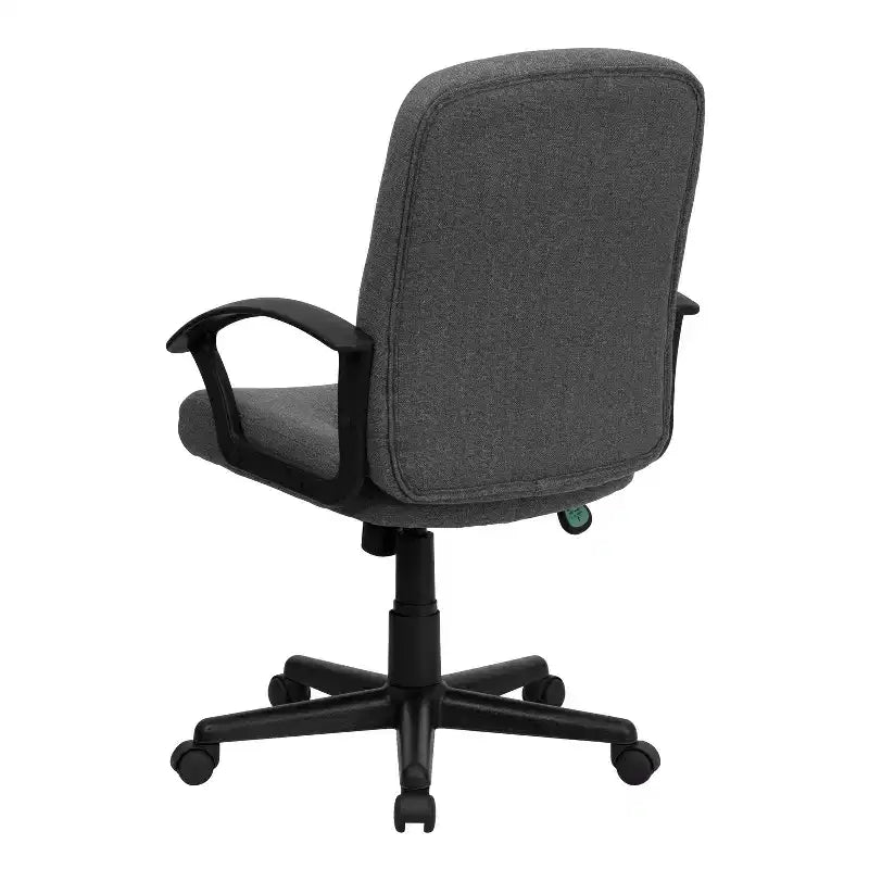 Silla de oficina ejecutiva giratoria de tela de respaldo medio Emma y Oliver con brazos de nylon