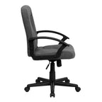Silla de oficina ejecutiva giratoria de tela de respaldo medio Emma y Oliver con brazos de nylon
