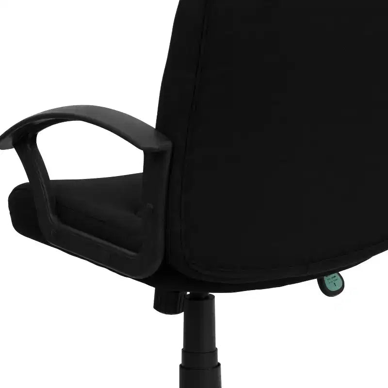 Silla de oficina ejecutiva giratoria de tela de respaldo medio Emma y Oliver con brazos de nylon