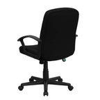 Silla de oficina ejecutiva giratoria de tela de respaldo medio Emma y Oliver con brazos de nylon