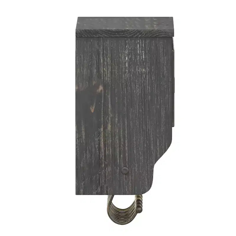 Merrick Lane Estante de almacenamiento de madera de pino macizo de 24 pulgadas para montaje en pared con estante superior, 5 ganchos y cestas de alambre para sala de estar, cocina o recibidor