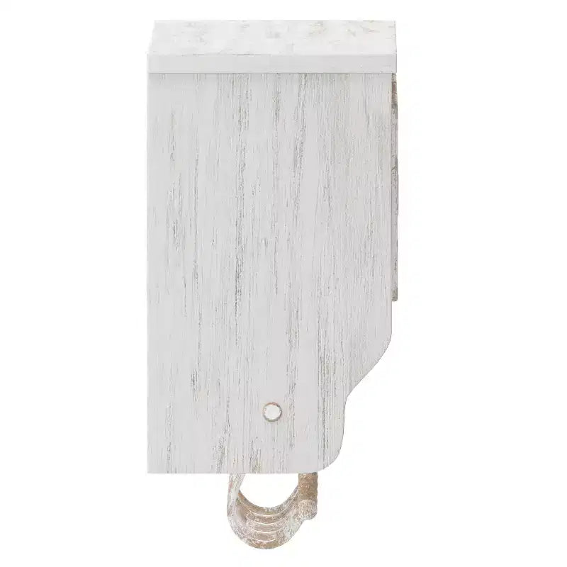 Merrick Lane Estante de almacenamiento de madera de pino macizo de 24 pulgadas para montaje en pared con estante superior, 5 ganchos y cestas de alambre para sala de estar, cocina o recibidor