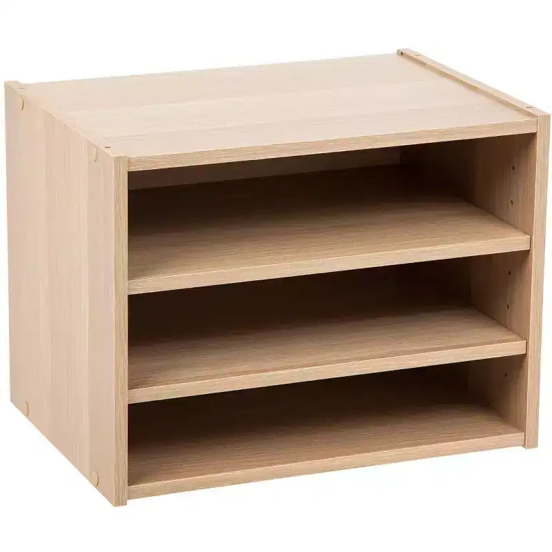 Caja de almacenamiento modular apilable de madera IRIS USA TACHI con estante