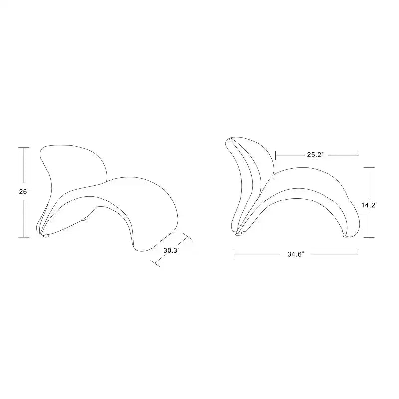 Juego de 2 sillones decorativos Rosebud de mezcla de lana - Manhattan Comfort