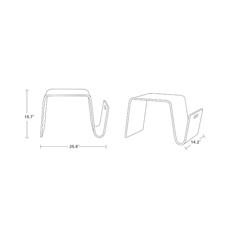Mesa auxiliar Brookside de madera contrachapada y chapa de fresno - Manhattan Comfort