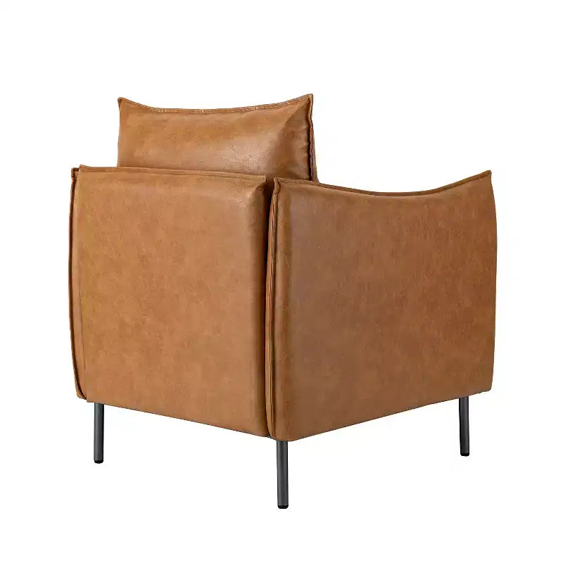 Juego de 2 sillones de cuero vegano con patas de metal Felix Upholstery para sala de estar | KARAT HOME