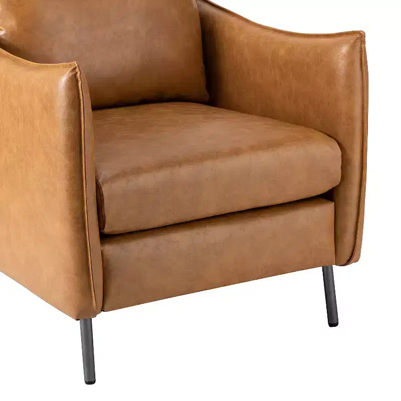Juego de 2 sillones de cuero vegano con patas de metal Felix Upholstery para sala de estar | KARAT HOME