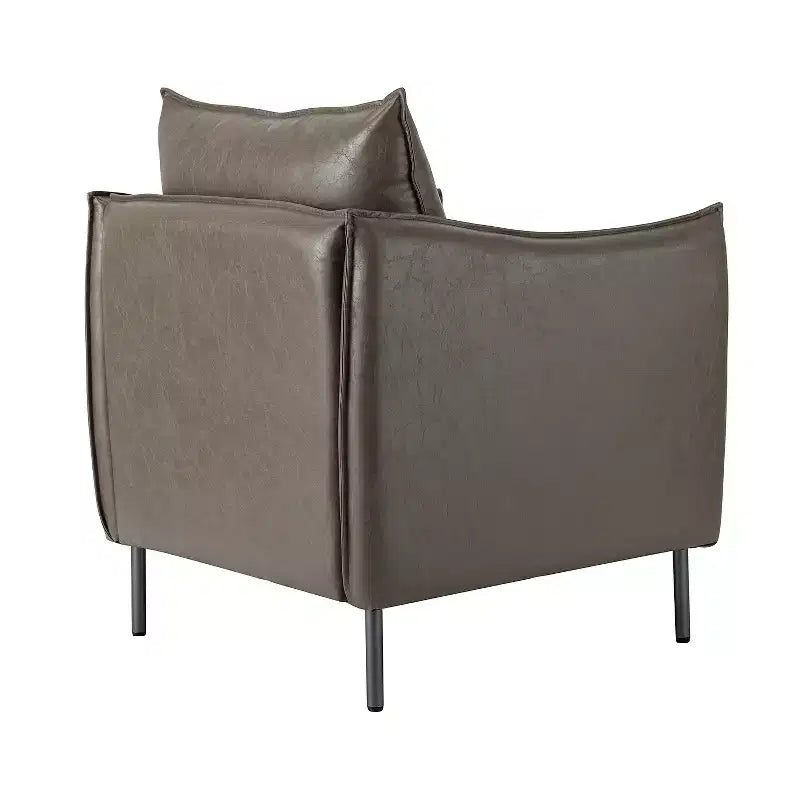 Juego de 2 sillones de cuero vegano con patas de metal Felix Upholstery para sala de estar | KARAT HOME