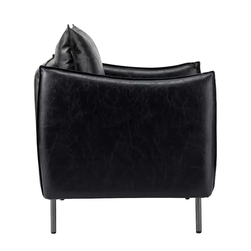 Juego de 2 sillones de cuero vegano con patas de metal Felix Upholstery para sala de estar | KARAT HOME