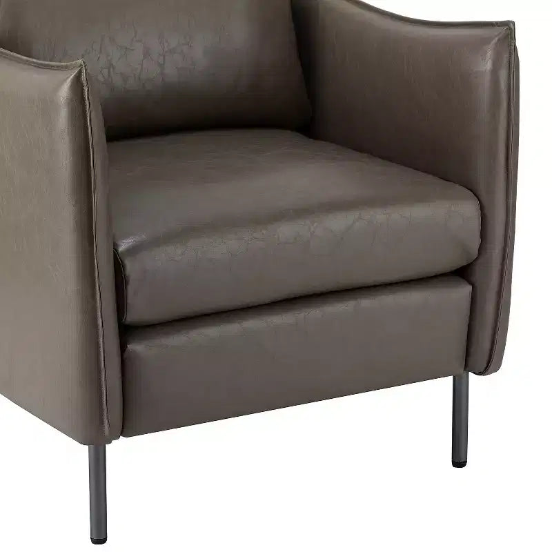 Juego de 2 sillones de cuero vegano con patas de metal Felix Upholstery para sala de estar | KARAT HOME