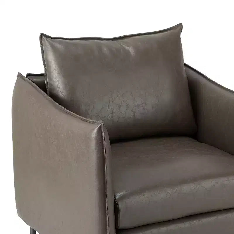 Juego de 2 sillones de cuero vegano con patas de metal Felix Upholstery para sala de estar | KARAT HOME