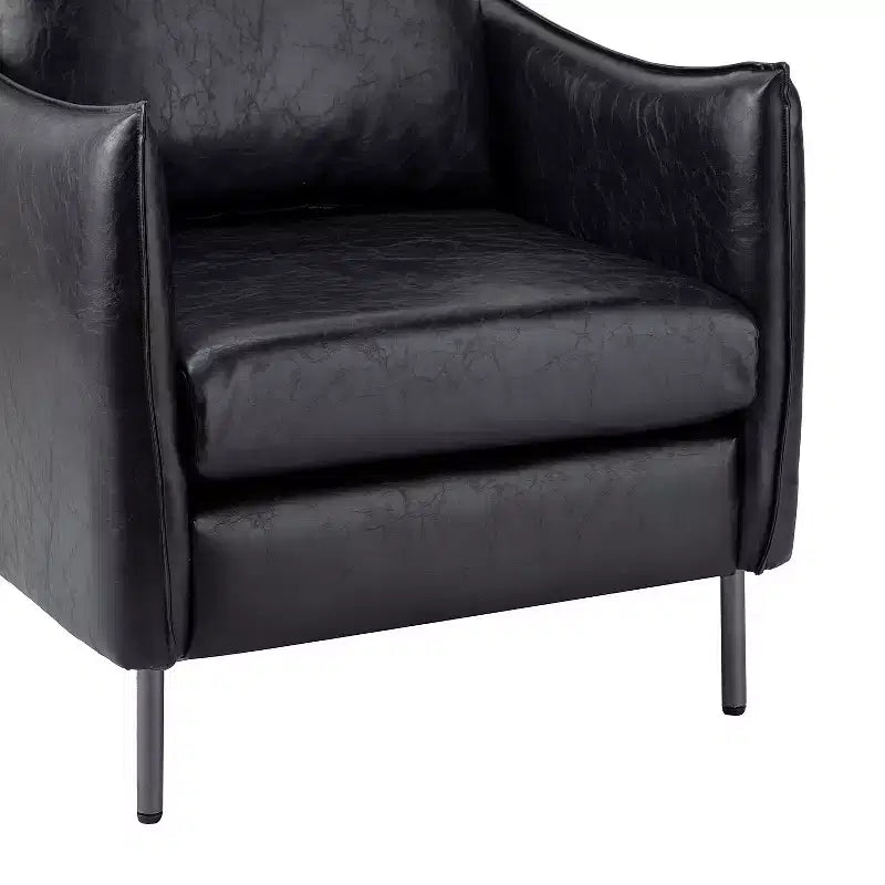 Juego de 2 sillones de cuero vegano con patas de metal Felix Upholstery para sala de estar | KARAT HOME