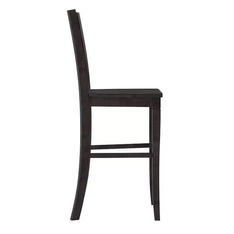 Flash Furniture Liesel - Juego de 2 taburetes de bar comerciales de madera maciza, estilo clásico, con respaldo de escalera, altura de bar