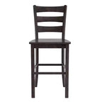 Flash Furniture Liesel - Juego de 2 taburetes de bar comerciales de madera maciza, estilo clásico, con respaldo de escalera, altura de bar