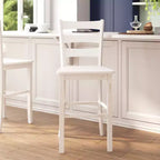 Flash Furniture Liesel - Juego de 2 taburetes de bar comerciales de madera maciza, estilo clásico, con respaldo de escalera, altura de bar