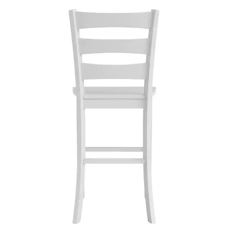 Flash Furniture Liesel - Juego de 2 taburetes de bar comerciales de madera maciza, estilo clásico, con respaldo de escalera, altura de bar