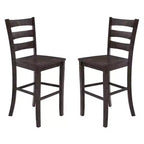Flash Furniture Liesel - Juego de 2 taburetes de bar comerciales de madera maciza, estilo clásico, con respaldo de escalera, altura de bar