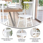Juego de 2 sillas de comedor Windsor de grado comercial Ingrid de Flash Furniture, sillas de comedor de restaurante de madera maciza sin brazos con respaldo de husillo