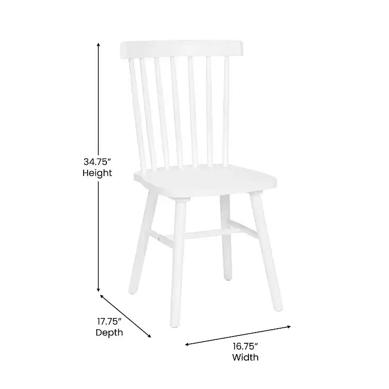 Juego de 2 sillas de comedor Windsor de grado comercial Ingrid de Flash Furniture, sillas de comedor de restaurante de madera maciza sin brazos con respaldo de husillo