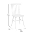 Juego de 2 sillas de comedor Windsor de grado comercial Ingrid de Flash Furniture, sillas de comedor de restaurante de madera maciza sin brazos con respaldo de husillo