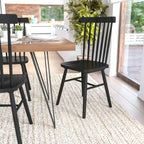 Juego de 2 sillas de comedor Windsor de grado comercial Ingrid de Flash Furniture, sillas de comedor de restaurante de madera maciza sin brazos con respaldo de husillo