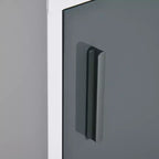 kleankin Armario de baño con espejo y estantes interiores y en la puerta, botiquín con cerradura para seguridad, armario de pared para primeros auxilios, blanco y gris