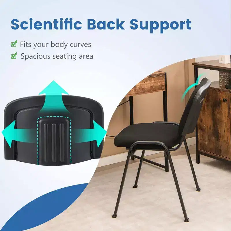 Costway Juego de 10 sillas de oficina para invitados, apilables, para sala de espera o conferencias