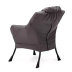 JOMEED Sillón reclinable plegable y moderno de tela con estructura de acero, ligero, individual, con reposabrazos y bolsillo lateral para el hogar o la oficina, gris