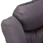 JOMEED Sillón reclinable plegable y moderno de tela con estructura de acero, ligero, individual, con reposabrazos y bolsillo lateral para el hogar o la oficina, gris