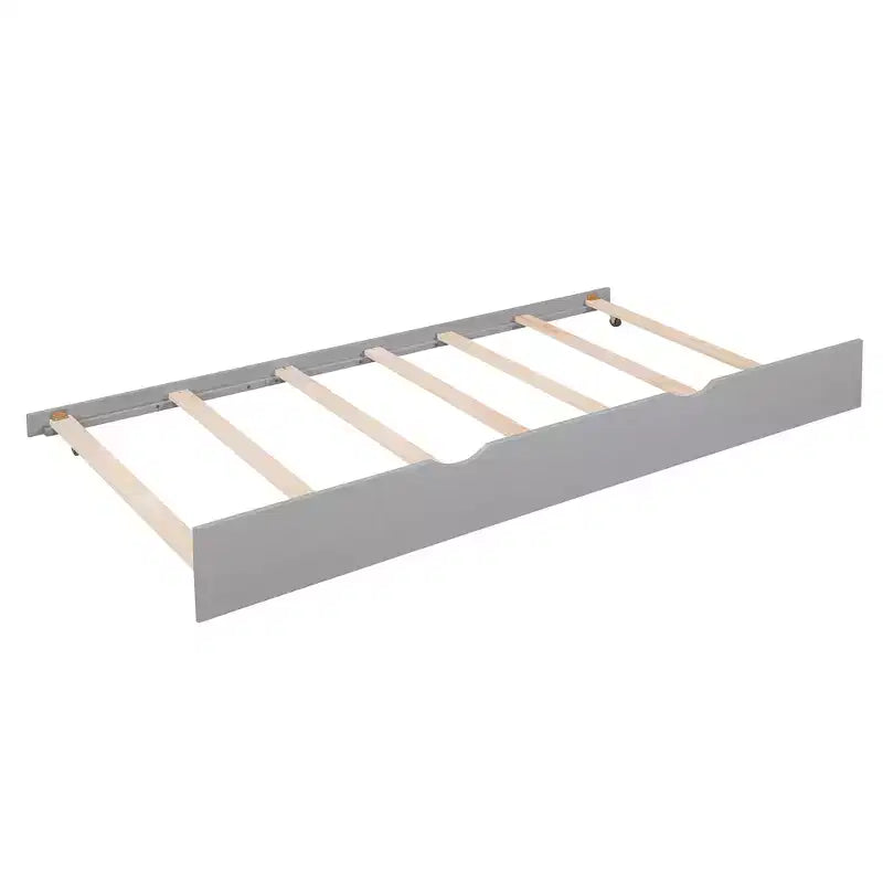 Cama de plataforma de madera con nido y estante - ModernLuxe