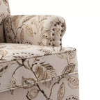 Juego de 2 sillones tapizados de madera Yahweh de estilo de transición con brazos de panel y respaldo curvado para dormitorio | ART OF LIVING DESIGNS