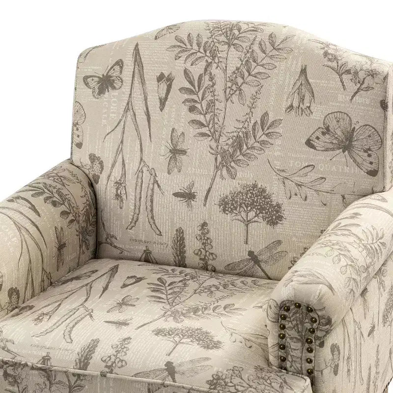 Juego de 2 sillones tapizados de madera Yahweh de estilo de transición con brazos de panel y respaldo curvado para dormitorio | ART OF LIVING DESIGNS