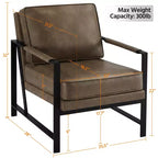 Yaheetech Sillón Retro Tapizado Silla con Brazos
