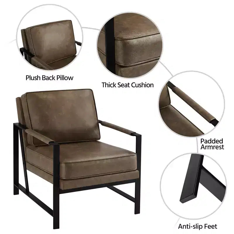 Yaheetech Sillón Retro Tapizado Silla con Brazos
