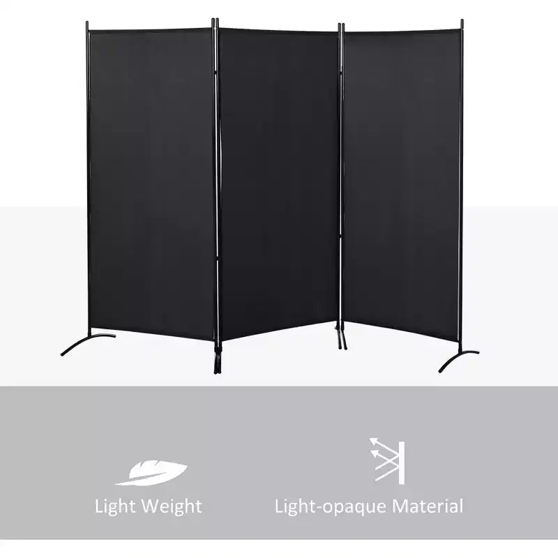 HOMCOM Divisor de ambientes de 3 paneles, pantalla de privacidad plegable, pared divisoria para dormitorio y oficina, 100 x 72
