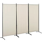 HOMCOM Divisor de ambientes de 3 paneles, pantalla de privacidad plegable, pared divisoria para dormitorio y oficina, 100 x 72