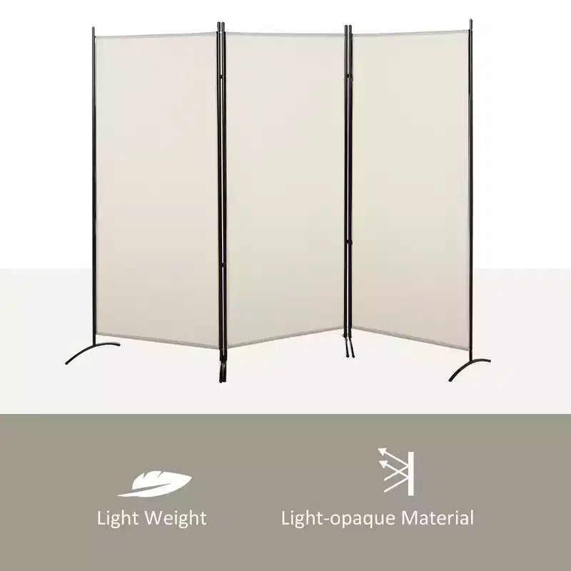 HOMCOM Divisor de ambientes de 3 paneles, pantalla de privacidad plegable, pared divisoria para dormitorio y oficina, 100 x 72