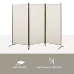 HOMCOM Divisor de ambientes de 3 paneles, pantalla de privacidad plegable, pared divisoria para dormitorio y oficina, 100 x 72