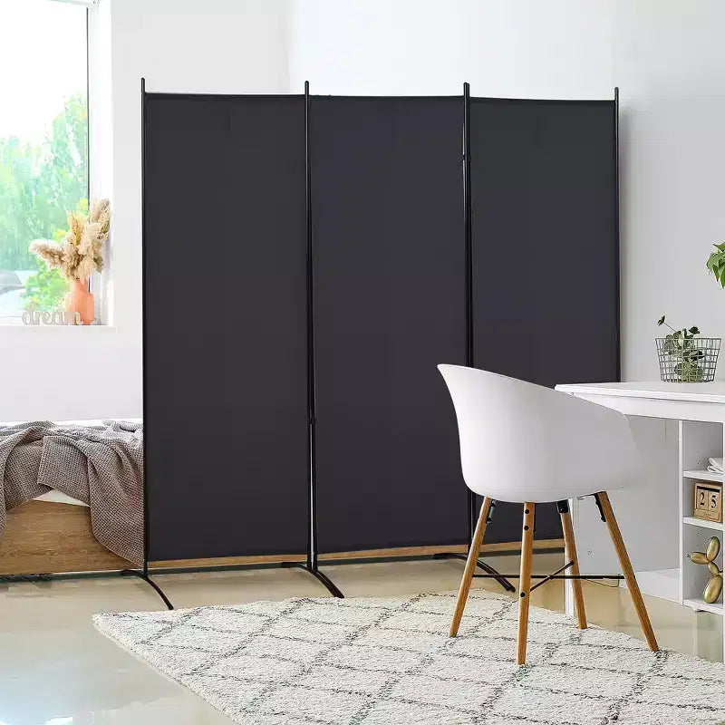 HOMCOM Divisor de ambientes de 3 paneles, pantalla de privacidad plegable, pared divisoria para dormitorio y oficina, 100 x 72