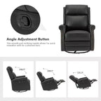 Irene Sofá reclinable manual de cuero genuino de 30.5" de ancho con brazos enrollados, juego de 2 | ART OF LIVING DESIGNS