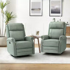 Irene Sofá reclinable manual de cuero genuino de 30.5" de ancho con brazos enrollados, juego de 2 | ART OF LIVING DESIGNS