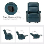 Irene Sofá reclinable manual de cuero genuino de 30.5" de ancho con brazos enrollados, juego de 2 | ART OF LIVING DESIGNS