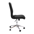 Silla de oficina moderna de piel sintética tapizada Emma y Oliver de respaldo medio con base de 5 radios y ajuste neumático de altura del asiento
