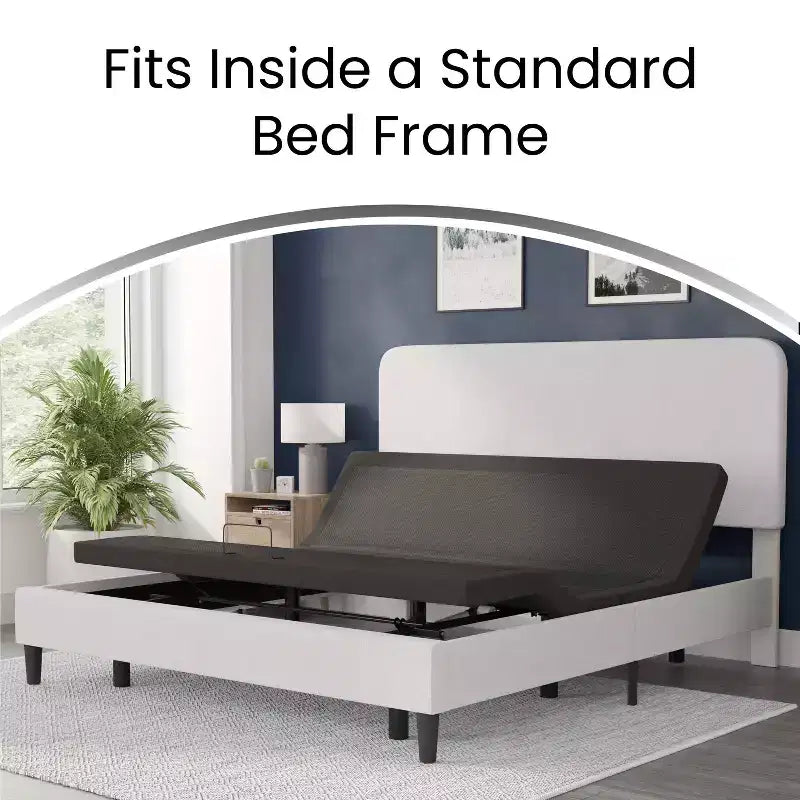 Base de cama ajustable personalizada Emma y Oliver con inclinación motorizada dual de cabecera y pie y montaje rápido y sencillo