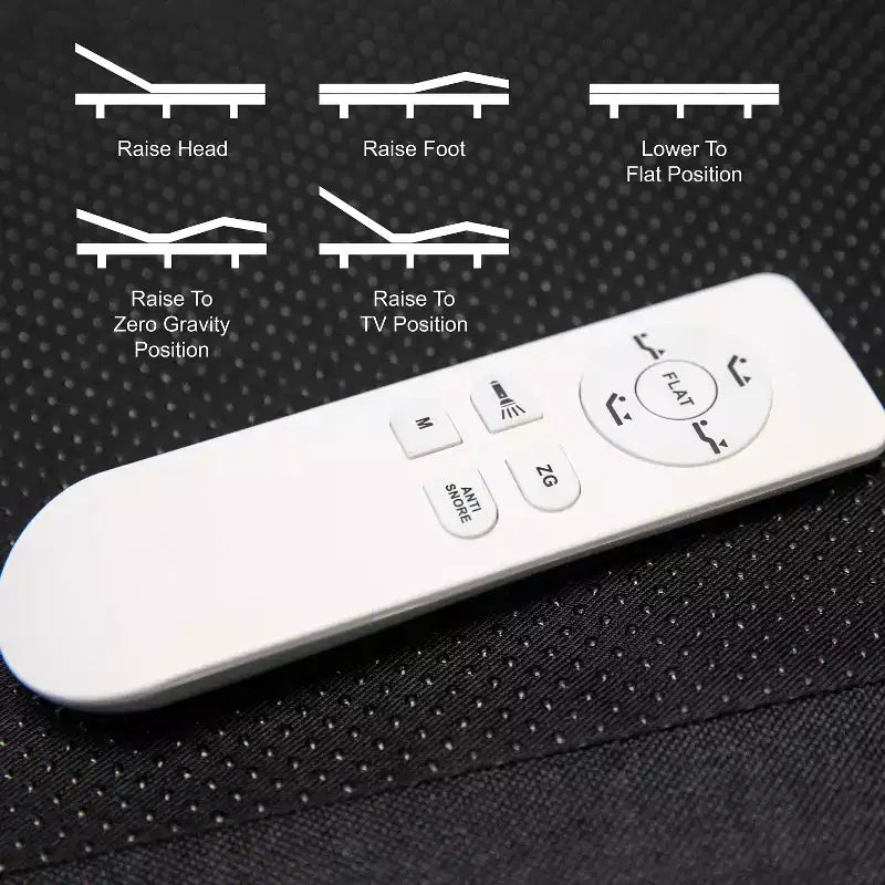 Base de cama ajustable personalizada Emma y Oliver con inclinación motorizada dual de cabecera y pie y montaje rápido y sencillo