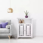 Armario de almacenamiento de suelo Teamson Home Windsor de 26.5 x 34 con 2 puertas, color blanco