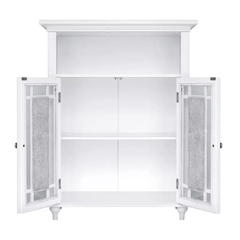 Armario de almacenamiento de suelo Teamson Home Windsor de 26.5 x 34 con 2 puertas, color blanco